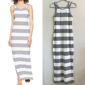 Roxy Tuba Striped Maxi Tank Dress in Marshmallow - White Navy Sleeveless Size XS